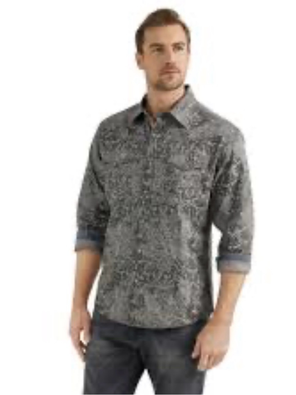 Wrangler Retro Men's Shirt Premium Long Sleeve Western Rode Pearl Snap Paisley M